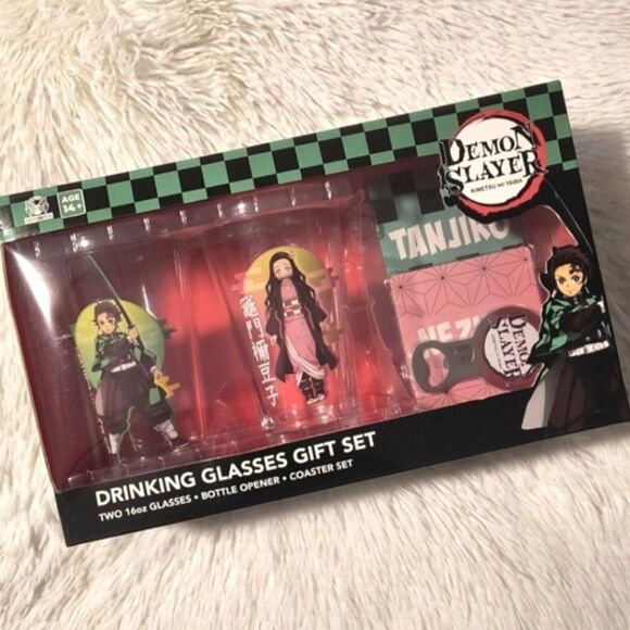 Demon Slayer Tanjiro and Nezuko Drinking Glass Gift Set - Picture 1 of 1